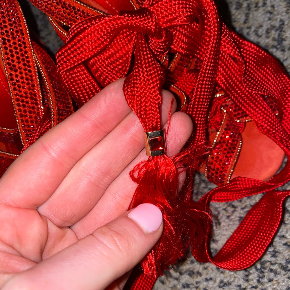 red Armani crystal sandals - Picture 5 of 8